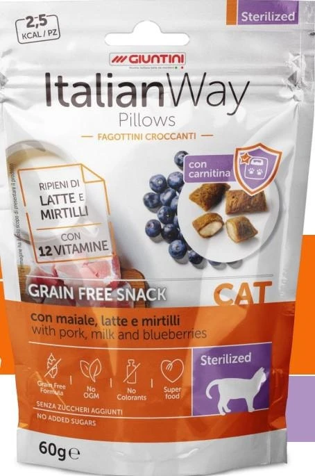 Italian Way Cat Pillow Sterilized Maiale 60g - Giuntini