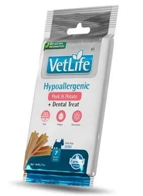 Vet Life Dog Treats Hypo Maiale/Patate Mini 60g - Farmina