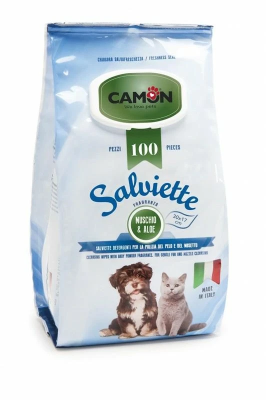 Camon Salviette Muschio/Aloe 100 Pz - Igiene Cane