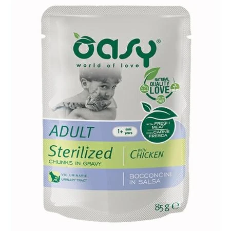 Oasy Cat Bocconi Sterilized Pollo - Buste 12 x 85g