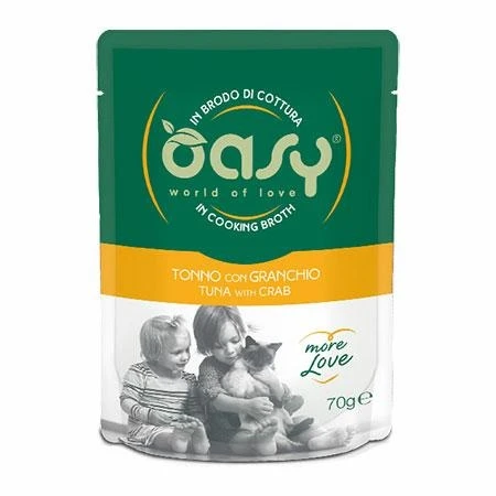 OASY More Love Cat Bustine Tonno/Granchio 24 x 70g