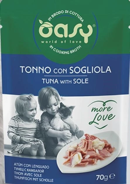 Oasy More Love Cat Bustine Tonno/Sogliola 24 x 70g
