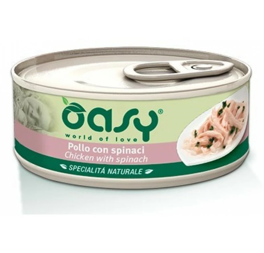 Oasy Cat Pollo/Spinaci 150g - Mangime Umido per Gatti