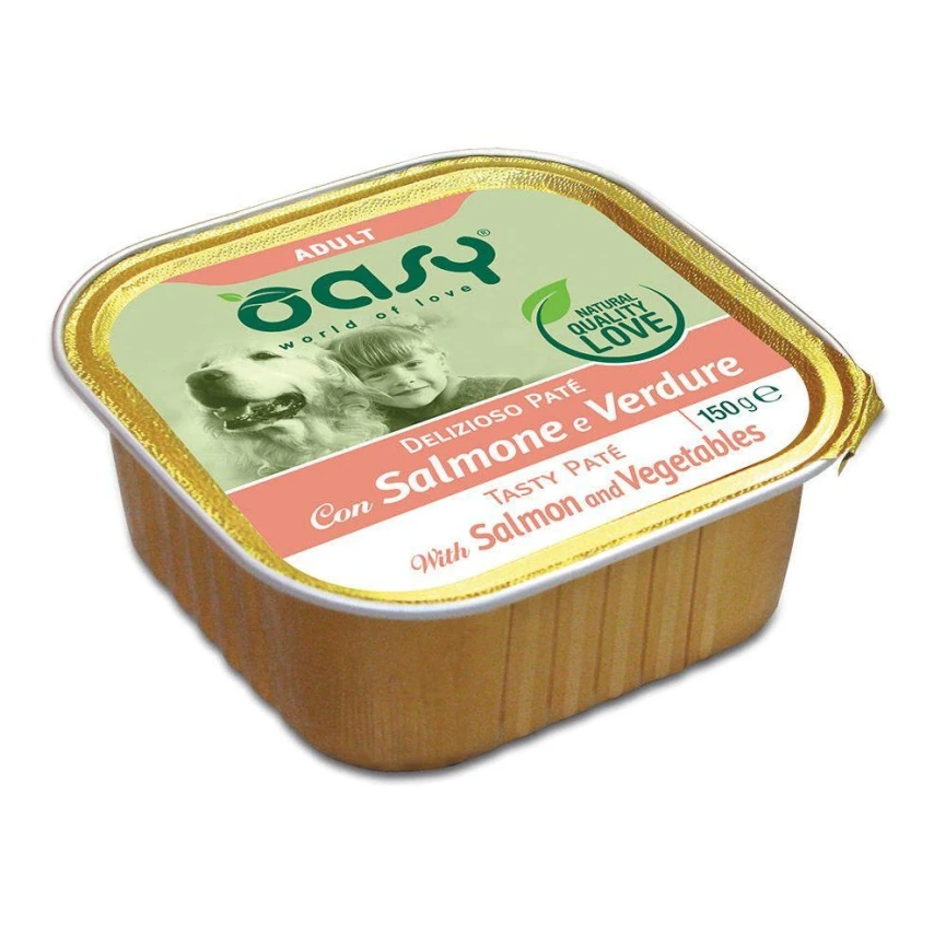 Oasy Dog Paté Delizioso Salmone/Verdure 11 x Gr 150