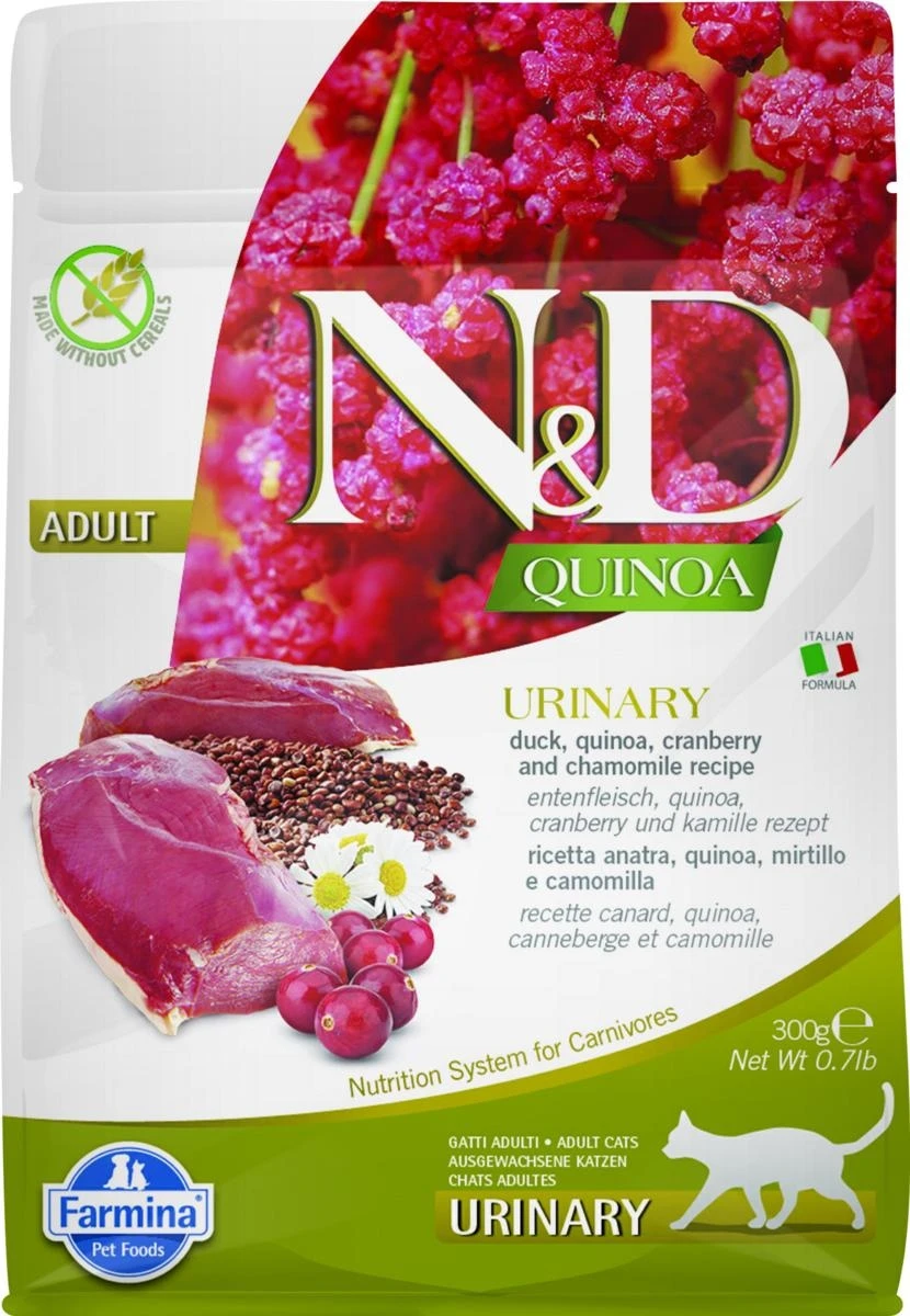 ND Cat Quinoa Urinary Anatra/Mirtilli/Camomilla Gr 300 - Farmina