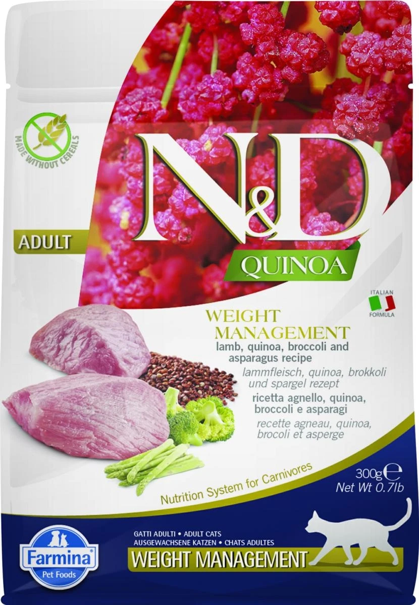 ND Cat Quinoa Weight con Agnello, Broccoli e Asparagi 300g - Farmina