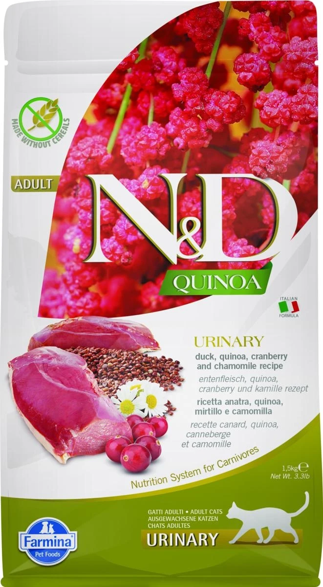 FARMINA ND Cat Quinoa Urinary Anatra/Mirtilli/Camomilla 1,5 kg