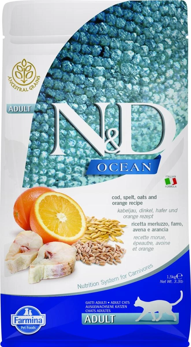 ND Cat Ocean Merluzzo/Farro/Avena/Arancia - Farmina