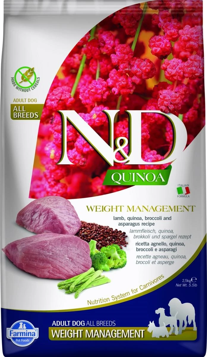 ND Dog Quinoa Weight Management Agnello/Broccoli/Asparagi - Farmina