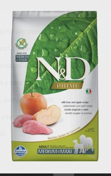 ND Dog Prime Medium/Maxi Cinghiale/Mela - Farmina