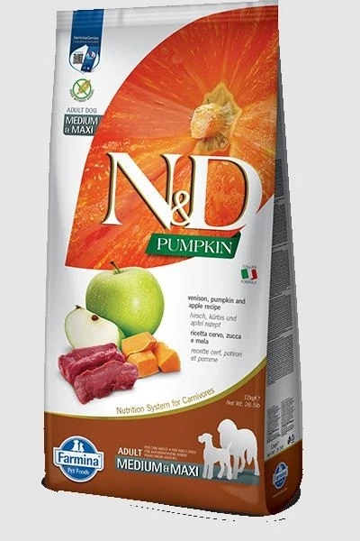 ND Dog Pumpkin Medium/Maxi Cervo/Mela 12kg - Farmina