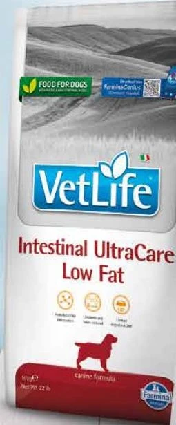 Vet Life Dog Gastrointestinal UltraCare Low Fat 10 kg - Farmina