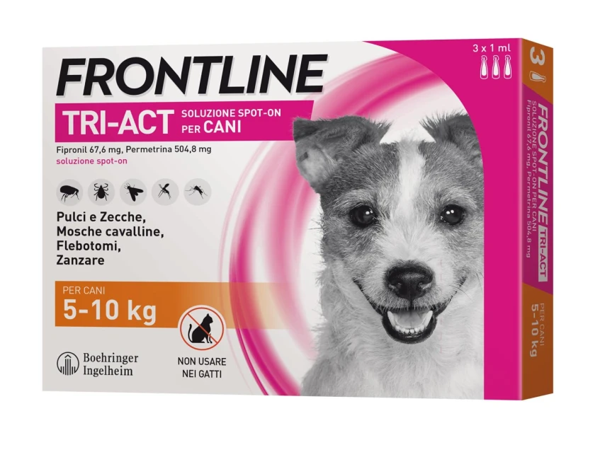 FRONTLINE Tri-Act 5-10 kg - Soluzione Antiparassitaria per Cani