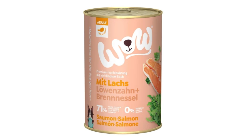 WOW Dog Umido al Salmone 400g - Mangime di Qualità