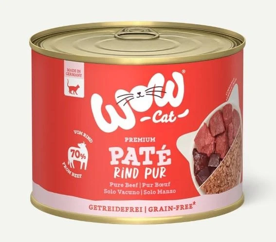 WOW Cat Manzo Puro 200g - Nutriente e Gustoso