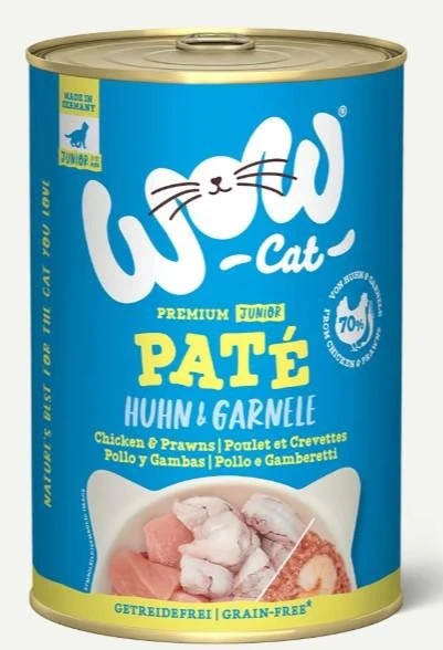 WOW Cat Junior Pollo/Gamberetti 400g