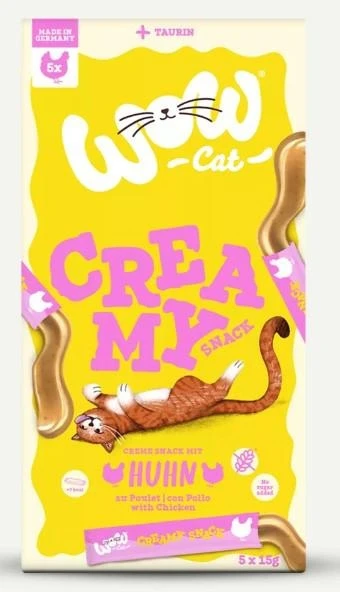 WOW Cat Creamy Snack con Pollo 5 x 15g