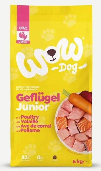 WOW Dog Junior Pollame 6 kg - Mangime Secco per Cani