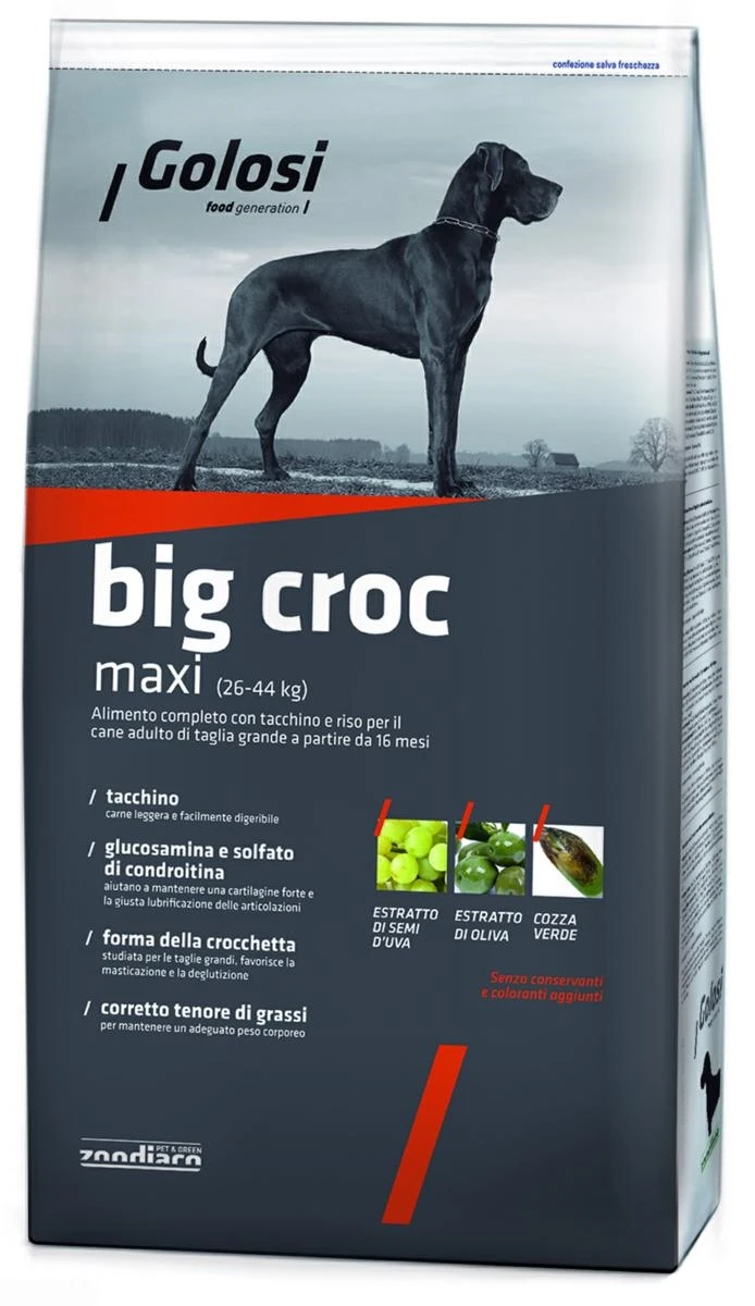 GOLOSI Dog Big Croc 12 kg - Mangime Secco per Cani