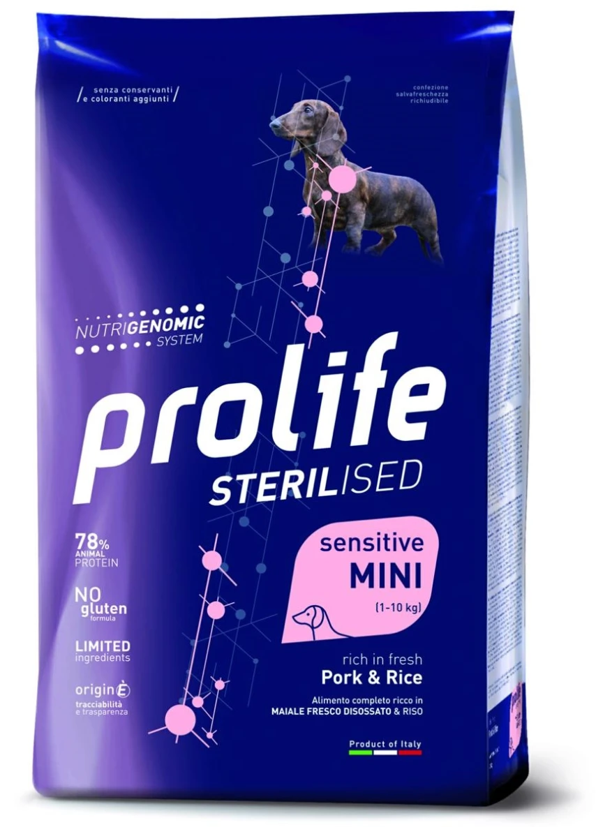 Prolife Dog Sterilized Mini Maiale/Riso