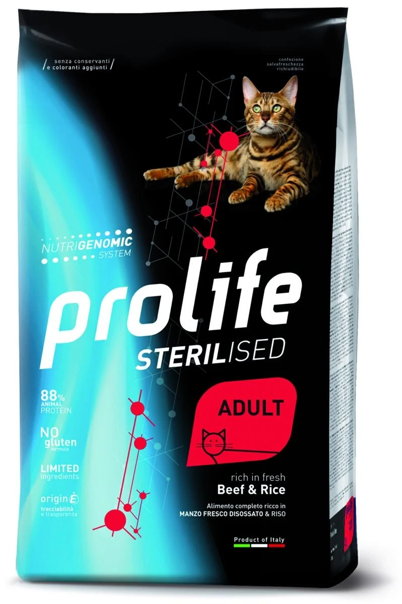 Prolife Cat Sterilized Manzo/Riso 1,5 kg - Mangime Secco per Gatti