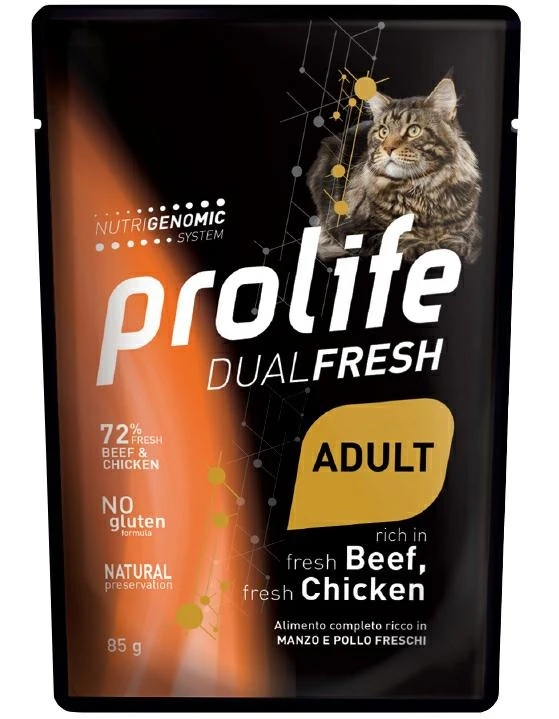 Prolife Cat UM DUAL BUSTE Manzo/Pollo 12 x 85g