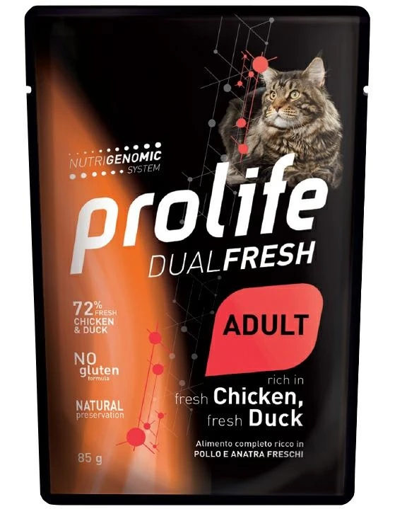 Prolife Cat UM DUAL BUSTE Pollo/Anatra 12 x 85 g