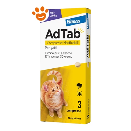 AdTab antiparassitario per gatti 0,5-2 kg - 3 compresse