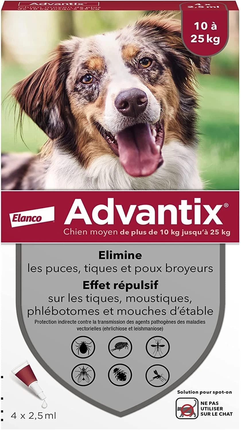 Advantix Spot On 10-25 kg Cani - 4 Pipette