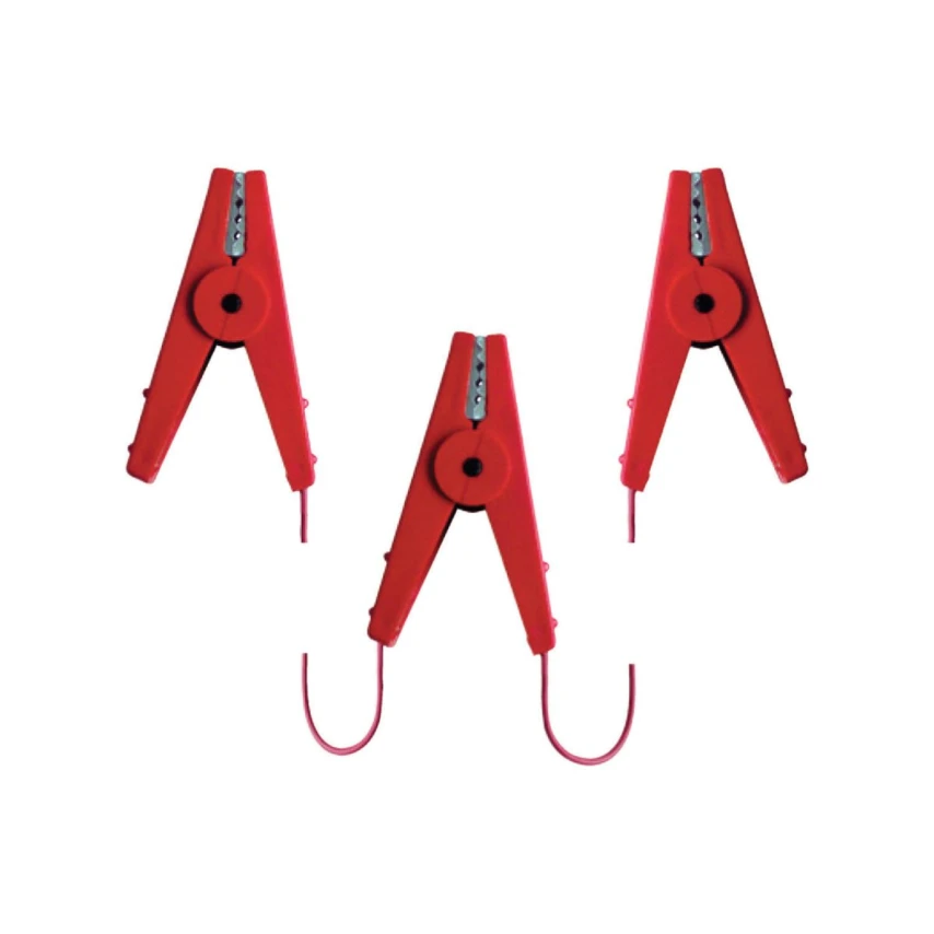 Ako Cavo di connessione triplo con pinze rosse 2x60 cm