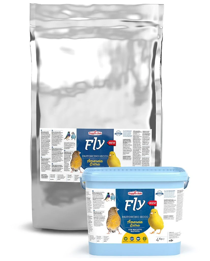 Amarela extra – fly paté — per uccelli ornamentali (granivori) — 4 kg - Raggio Di Sole