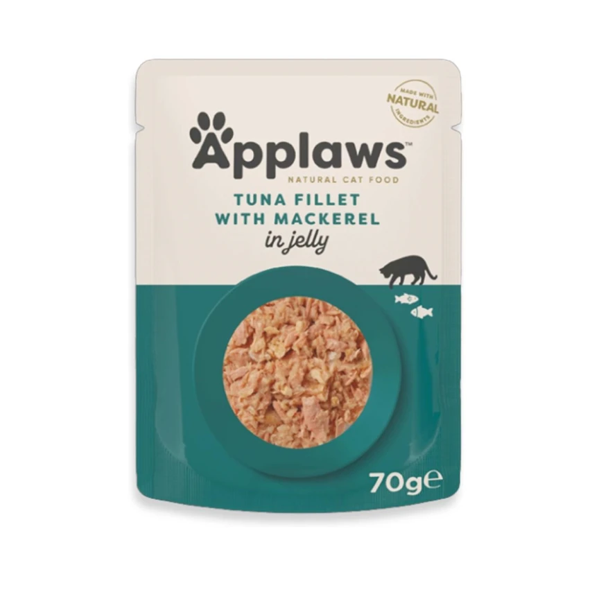 Applaws Buste Filetti di Tonno e Sgombro in Jelly 16x70 g