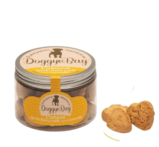 Biscotti Cuoricini Avena - Miele - Camomilla - 150 gr - Cane
