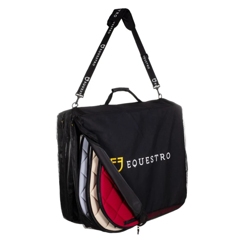 Borsa porta sottosella Equestro in cordura, logata - Nero