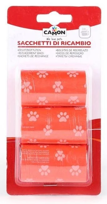Camon Sacchetti Colorati 3 Rotoli x 20 - Igiene per Cani