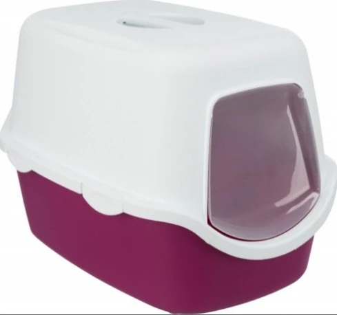 Cassetta igienica con coperchio Vico ciclamino/bianco
