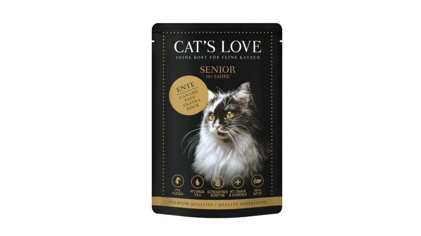 CAT'S LOVE Senior Buste 12 x 85 g Anatra - CATSLOVE