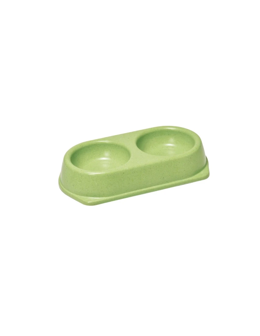 Ciotola doppia in bamboo verde 2 x 180 ml