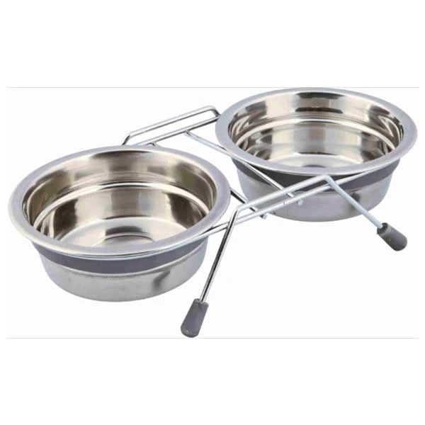 Ciotole in acciaio inox Trixie con supporto antirumore