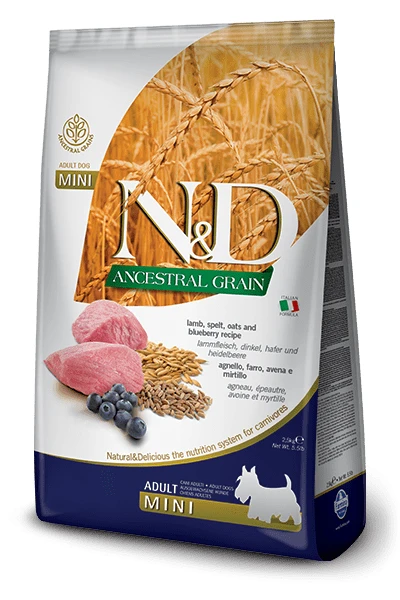 Crocchette Farmina N&D Mini Agnello e Mirtillo 2,5 kg - N&D Farmina