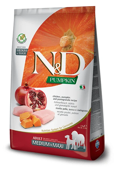 Crocchette Farmina N&D Pumpkin Pollo e Melograno Medium Maxi - N&D Farmina