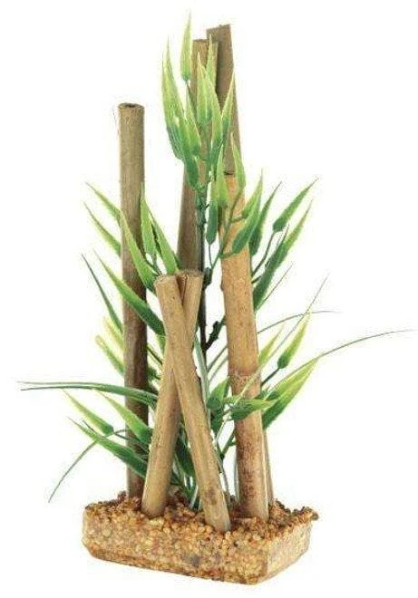 Pianta acquario plastica Cyperus & Bamboo 20 cm