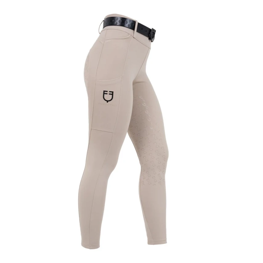 Equestro Leggings donna vita alta con passanti