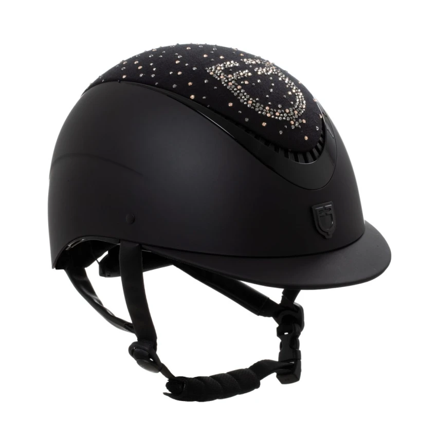 Equestro Proxima - casco opaco visiera stretta con strass