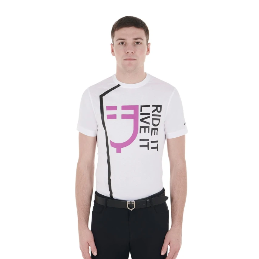 Equestro T-shirt uomo slim fit Ride It Live It