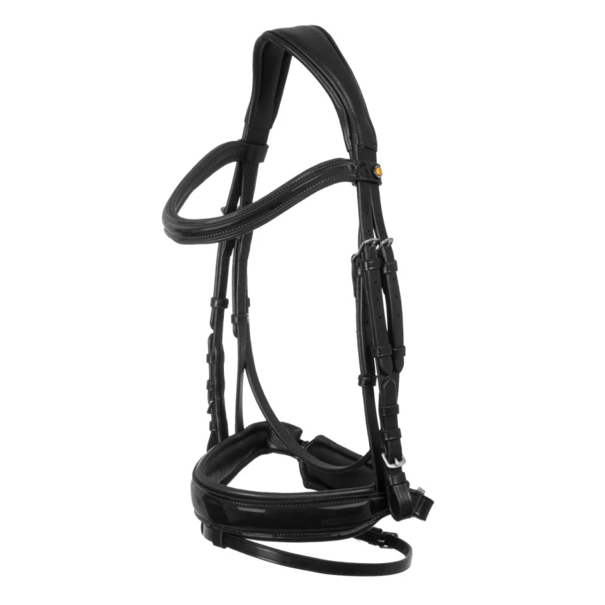 Equestro Testiera anatomica nasalina imbottita in cuoio