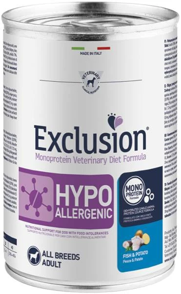 Exclusion Hypoallergenic Cane Umido Fish & Potato 400 g