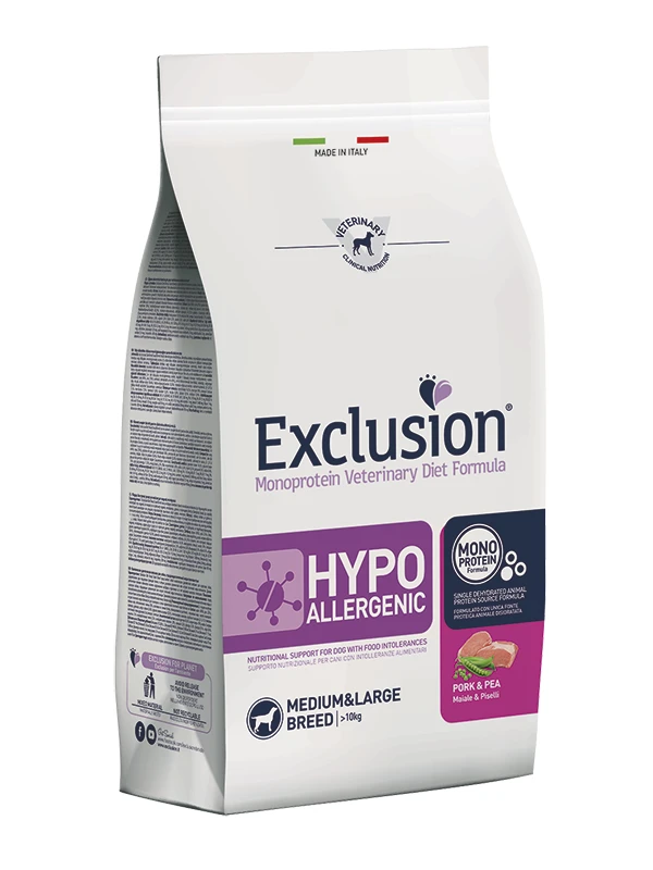 Exclusion Hypoallergenic Maiale e Piselli Medium/Large - Exclusion Diet Formula