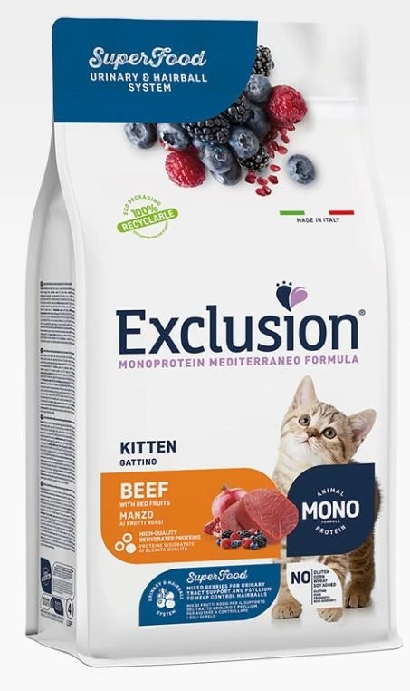 Exclusion Medit Mono Super Food Kitten Manzo 1,5 kg - Dorado