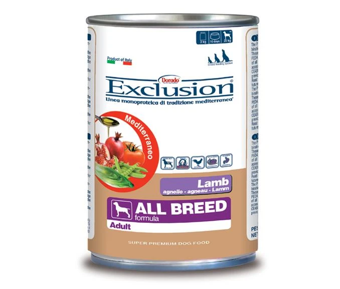 Exclusion Mediterraneo Cane Umido Agnello Adult 400 g